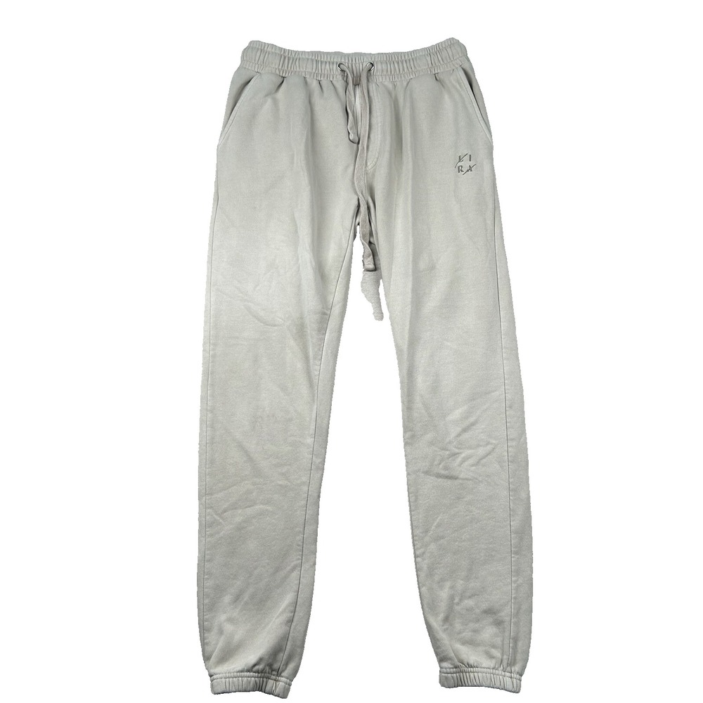 LIRA Sweatpants Mens M Joggers CRTV 1 Streetwear Embroidery‎ Logo Ivory Bone